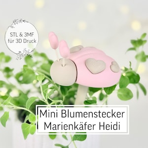 Digital STL file ladybug 10 mm stake | Spring | Flower stake | Garden | 3D print