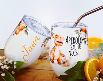 Aperol Becher Dino | personalisiert | mit Namen | Thermobecher | to Go | Weinbecher | Kaffetasse