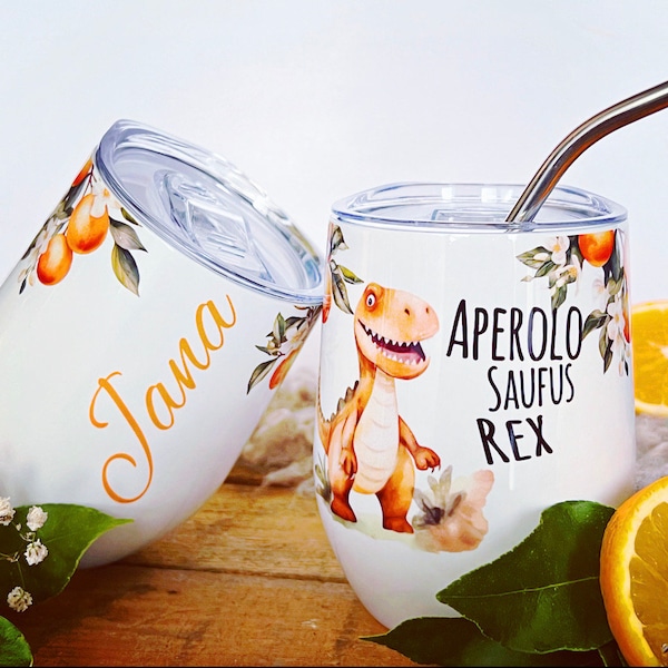 Aperol Becher Dino | personalisiert | mit Namen | Thermobecher | to Go | Weinbecher | Kaffetasse