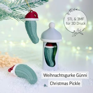 Digitaal STL-bestand Kerstpickle | Kerstmis | Decoratie | Meerdelig, kleurrijk