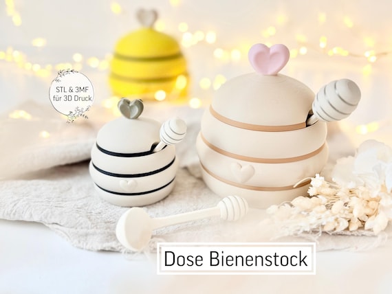 Digitale STL Datei Dose Bienenstock Horstie | Dose | Tischdeko | 3MF