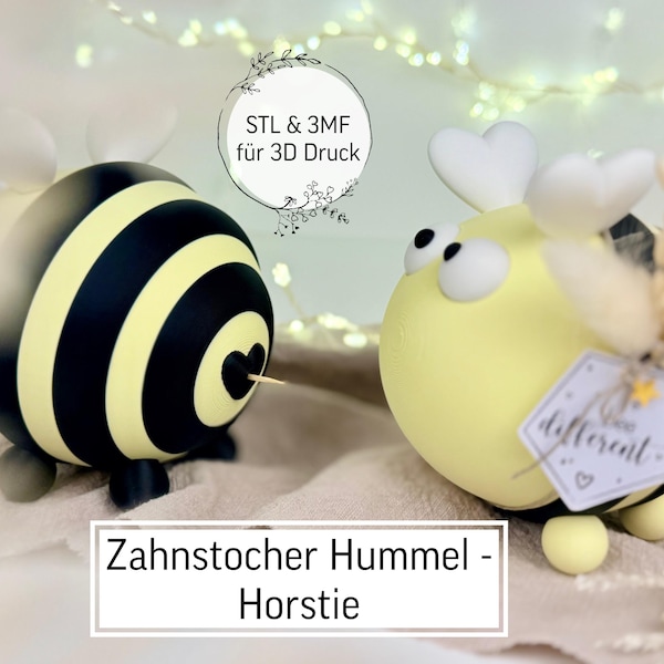 Digital STL file: Bumblebee Horstie toothpick | Toothpick dispenser | Bee