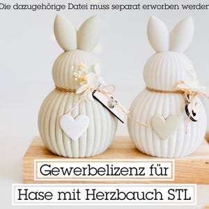 Gewerbelizenz für STL Hase mit Herzbauch | 3D Druck