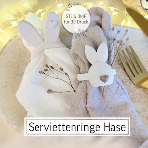 Archivo digital STL: Servilleteros de conejito | Pascua | Decoración de mesa