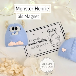 Digitaal STL-bestand Monster Grumpy Henrie MAGNEET | Geluksbrenger | 3D-print