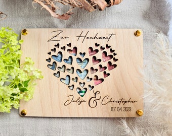 Wedding money gift | Wooden card | with personal engraving