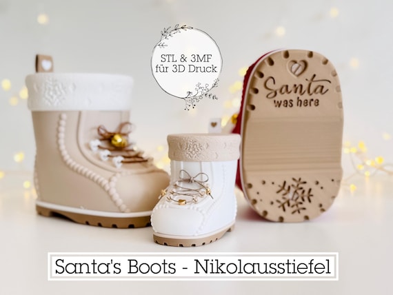 Digital STL File Santa's Boots | Christmas | Santa Claus | Gift