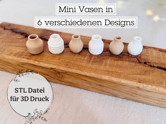 Digitale STL Datei Mini Vasen für 3D Druck | Verschiedene Designs | Blumenvase