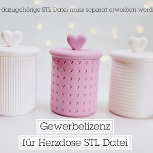 Gewerbelizenz für STL Herzdose | 3D Druck