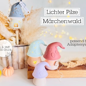 Digital STL file mushroom light with adapter system | fairytale forest | mushroom | autumn