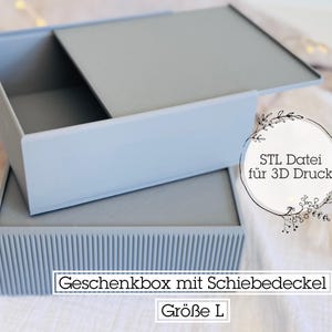 Digitale STL Datei Box mit Schiebedeckel länglich Gr. L 3D Druck| verschiedene Designs | Geschenkbox | Weihnachten |Dose |Geschenkverpackung