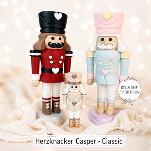 Fichier STL numérique Casse-Noisette en forme de cœur - Classique | Noël | Décoration | Plusieurs parties, coloré