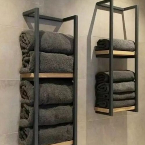 Shelf Bathroom Towel Rail Bathroom Metal Towel Rack Storage Etsy