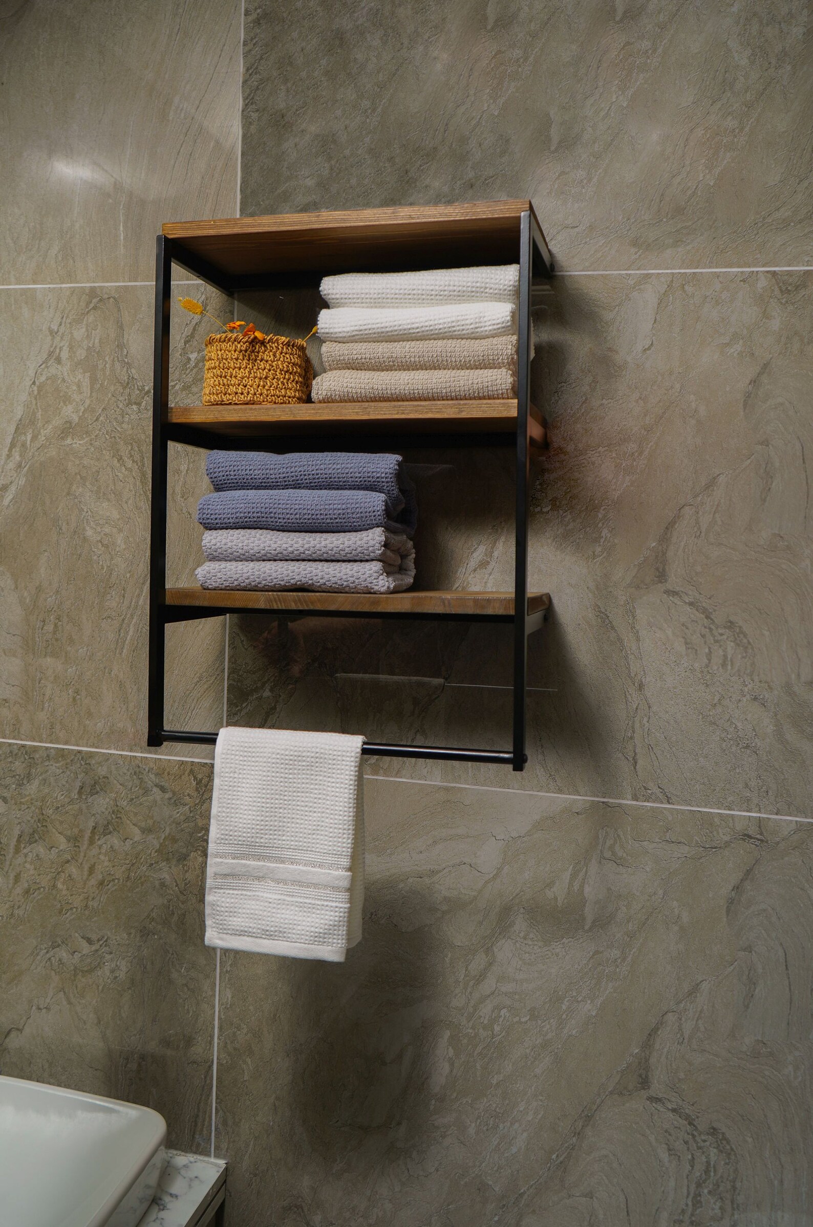 Bath Towel Organizer Bathroom Metal Towel Rack Wide Towel Etsy
