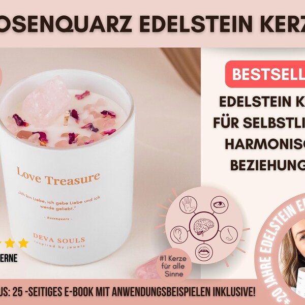 Rose Quartz Candle Etsy
