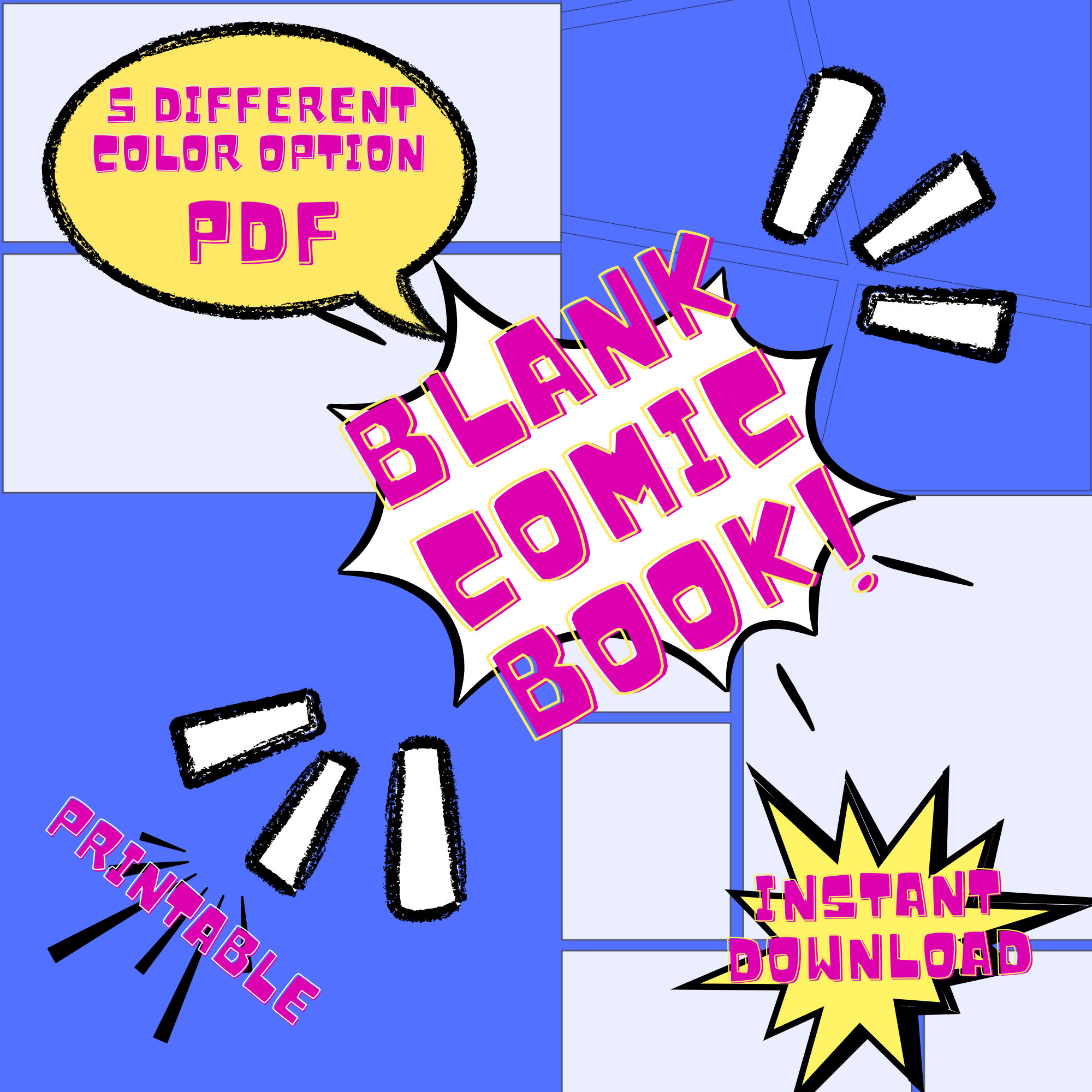 Instant Download Printable Blank Comic Drawing Book - Etsy