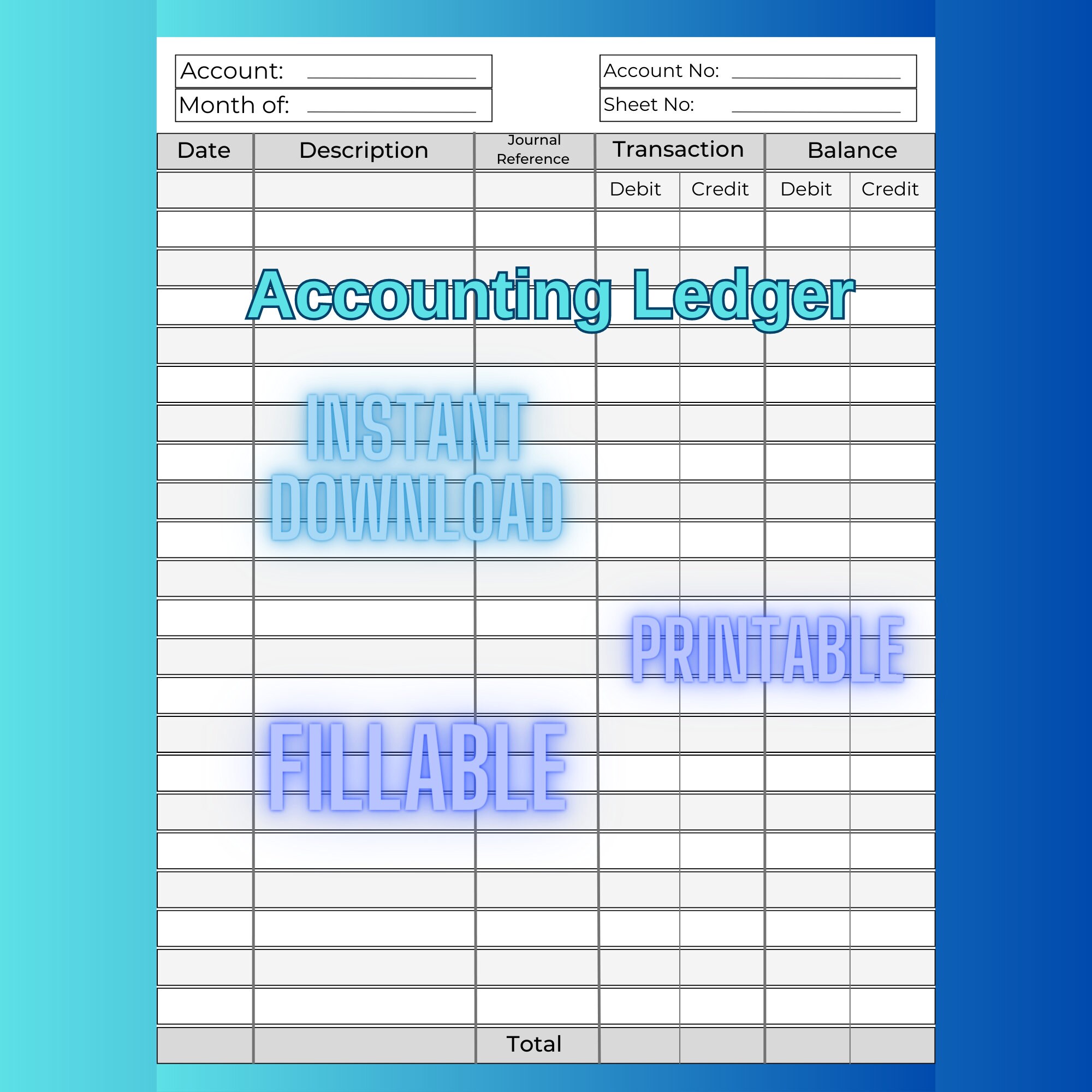 Digital Fillable printable Accounting Ledger General Ledger And Journal digital-fillable-printable-accounting-ledger-general-ledger-and-journal