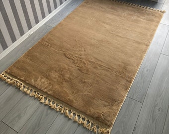 Taupe Plush Rug, Taupe Feather Rug, Taupe Fringed Rug, Taupe Soft Rug, For Living Room And Bedroom, Washable Rug, Non Slip Rug, Leather Sole