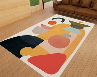 Abstract Painting Rug, Colorful Boho Rug, Bedroom Rug, Modern Rug, Colorful Rug, Living Room Rug, Best Home Gift Rug, Non-Slip Rug