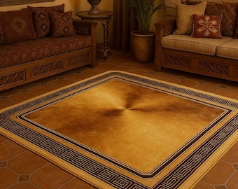 Alfombra dorada, alfombra dorada brillante, alfombra dorada para el hogar, alfombras para sala y dormitorio, alfombra lavable, alfombra antideslizante, alfombra con suela de cuero, regalo