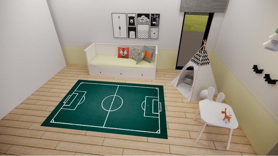 Football Field Pattern Rug, Game Room Rug, Personalized Rug, Rugs for ...