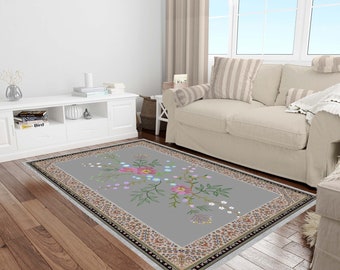 Alfombra floral, Alfombra rosa, Alfombra verde, Alfombras de área lavable, Alfombras para sala de estar, Alfombra oriental, Alfombras para dormitorio, Alfombra de impresión digital, Alfombra moderna