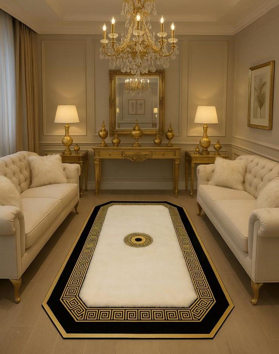 Soft Gold Rug White-gold Fur Rug, Handmade Modern Soft Rug, Gold Leather Rug, Leather ...