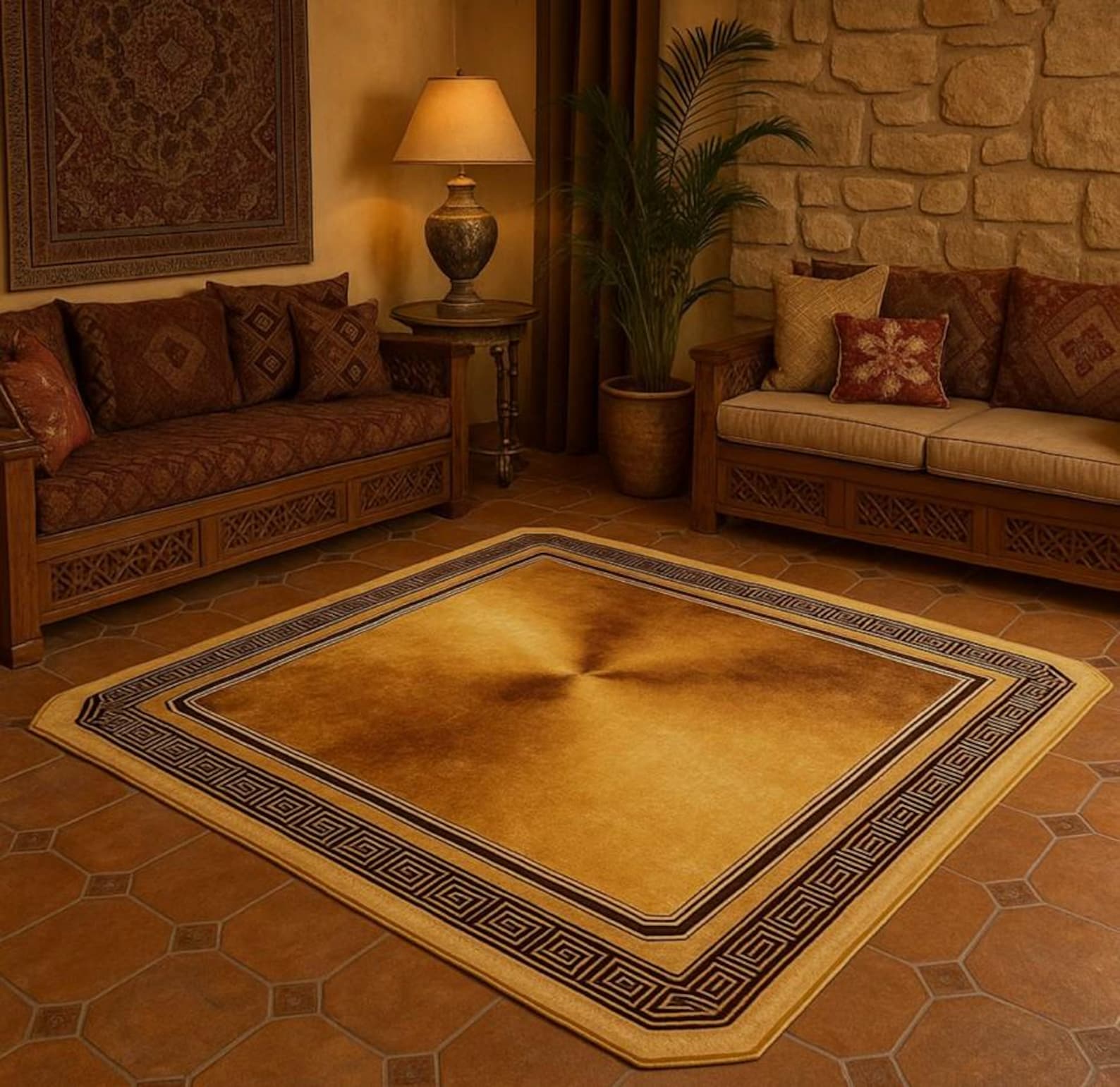 Gold Rug, Bright Gold Color Rug, Gold Decor Home Rug, Rugs for Living ...