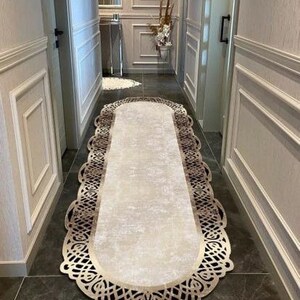 Golden Striped Beige Rug, Beige Gold Rug, Washable Area Rugs, Rugs for ...