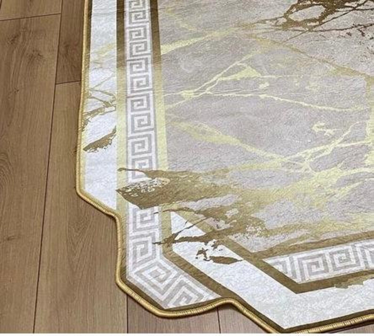 Goldan Rug Golden Marble Beige Rug, Beige Gold Rug, Washable Area Rugs, Rugs for ...