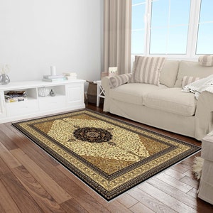 Floral Pattern Rug, Wink With Beige Rug, Washable Area Rugs, Rugs for Living Room, Oriental Rug, Rugs for Bedroom, Digital Rug, Art Deco Rug