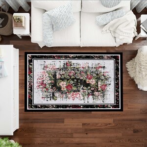 Wintage Look Rug, Washable Rug, Rugs for Living Room, Oriental Rug, Floral Rug , Rugs for Bedroom, Digital Print Rug, Colorfull Modern Rug