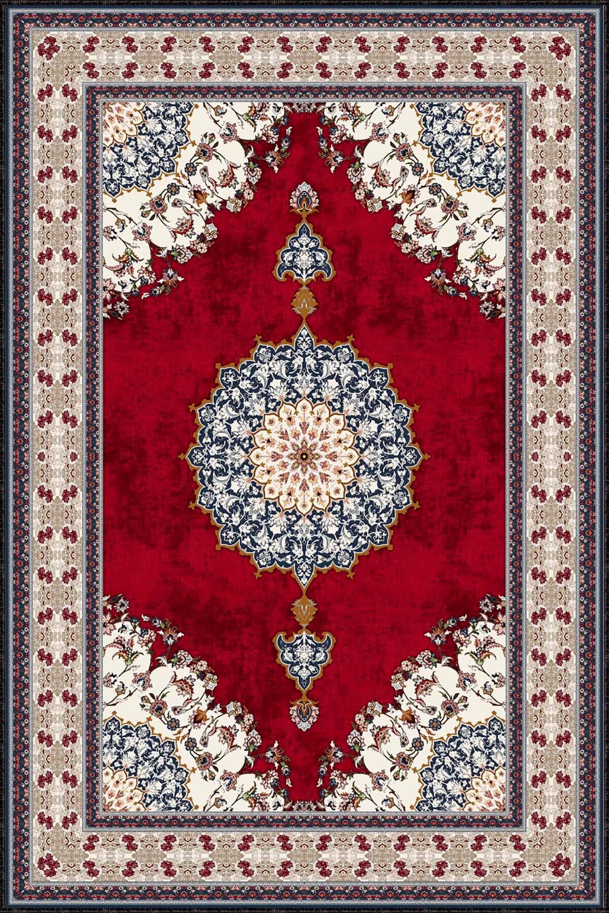 Lsx Rug Red With Blue Vintage Rug, Luxury Rug, Rugs for Living Room and Bedroom ...