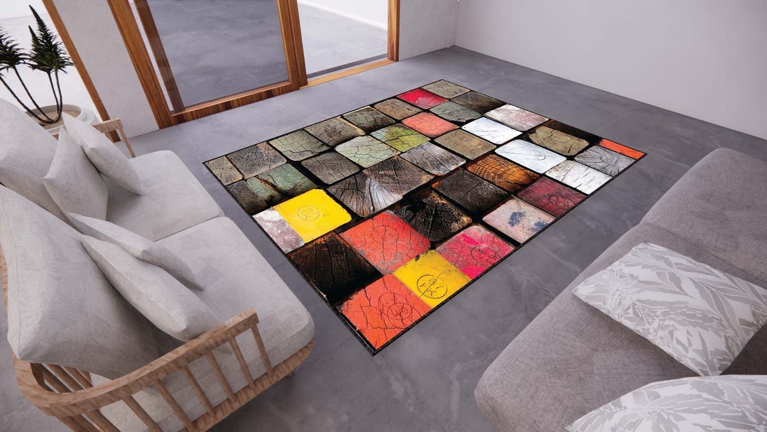 Colorful Rug, Rugs for Living Room, Rug for Bedroom, Washable Rug
