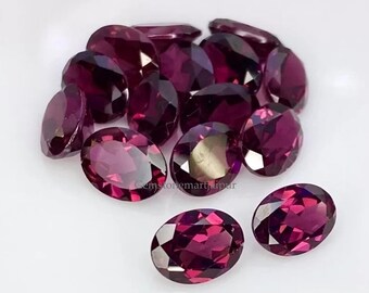 Piedra preciosa de granate rodolita ovalada facetada: granate rosa natural