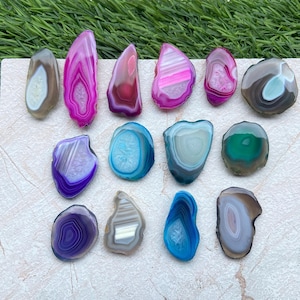 Geode Agate slice Lot 14 Pcs Lot, Many Colors Agate Slices, AAA++ Top quality Agate  Slice, Geode Polished Agate Slabs for Wirewrap Jewelry