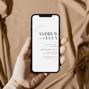 Tarjeta de anuncio de invitación de compromiso electrónico eIvite, invitación por correo electrónico por mensaje de texto, invitación digital por teléfono, compromiso minimalista - VP001