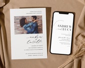 Digital Engagement Invitation Announcement Card eIvite, Text Message Email Invite, Phone Digital invite, Minimalist Engagement  - VP001