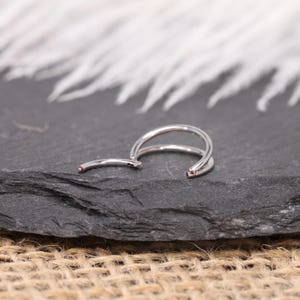 Double Hoop Nose Ring 16G 18G Nose Piercing 316L Surgical Steel Gold Silver Rose Gold Black Rainbow Cartilage Hoop Minimalist Body Jewelry image 8