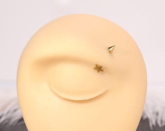 G23 Titanium Star Arrow Eyebrow Ring Barbell 16G Gold Silver Dainty Eyebrow Piercing Jewelry Cartilage Body Jewelry