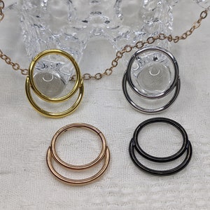 Hinged Segment Hoop Ring Double Open Stacked 316L Surgical Steel Nose Earring Hoop