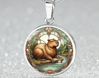 Charming Capybara Medallion - Riverside Retreat Pendant - Gentle Giant Necklace