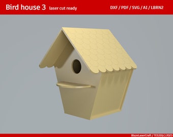 Bird house 3 - laser cut ready