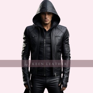 Real leather hoodie discount