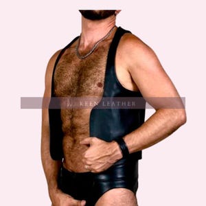 Genuine Leather Men Black Vest - Handmade Classic Leather Biker Vest - Men Leather Casual Vest - Black Leather Men Waistcoat-Gift For Him