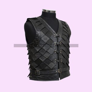 Genuine Leather Mens LARP Armor, Soft Black Leather Viking Leather Armor Vest, 100% Real Leather Medieval Vest, Gothic Leather Vest Men