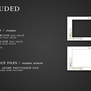 Modèle de photobooth pour mariage, minimaliste, Template floral, champêtre, fichiers numériques, modèle de photomaton, psd modifiable, 10x15 image 4