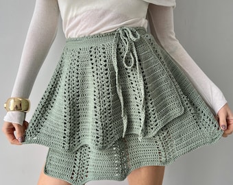 Crochet Pattern Wrap Skirt In English And Spanish