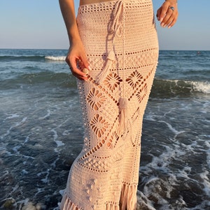 Pattern pdf crochet Moana Midi Skirt with Fringe!