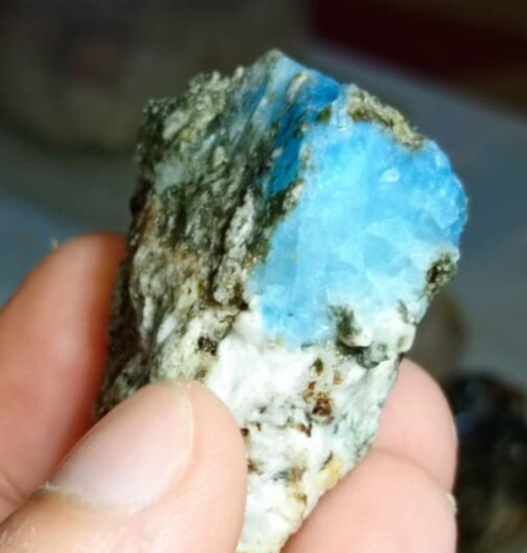 Raw Aquamarine Crystal, Rough Aquamarine Stone, Aquamarine Specimen ...